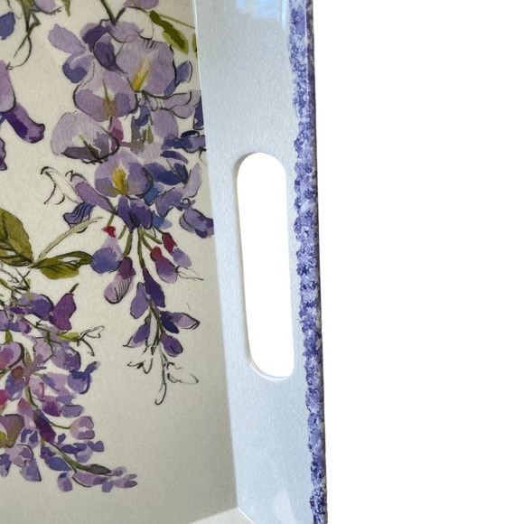 Rachel Ashwell Farmhouse Spring Purple Lilac Floral XL Melamine Tray 14X19 NEW - Picture 4 of 5